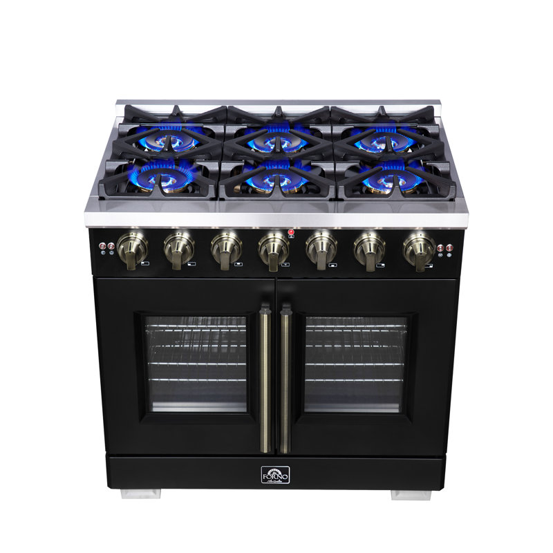 Cuisinière à gaz 36 portes Capriasca, Noir