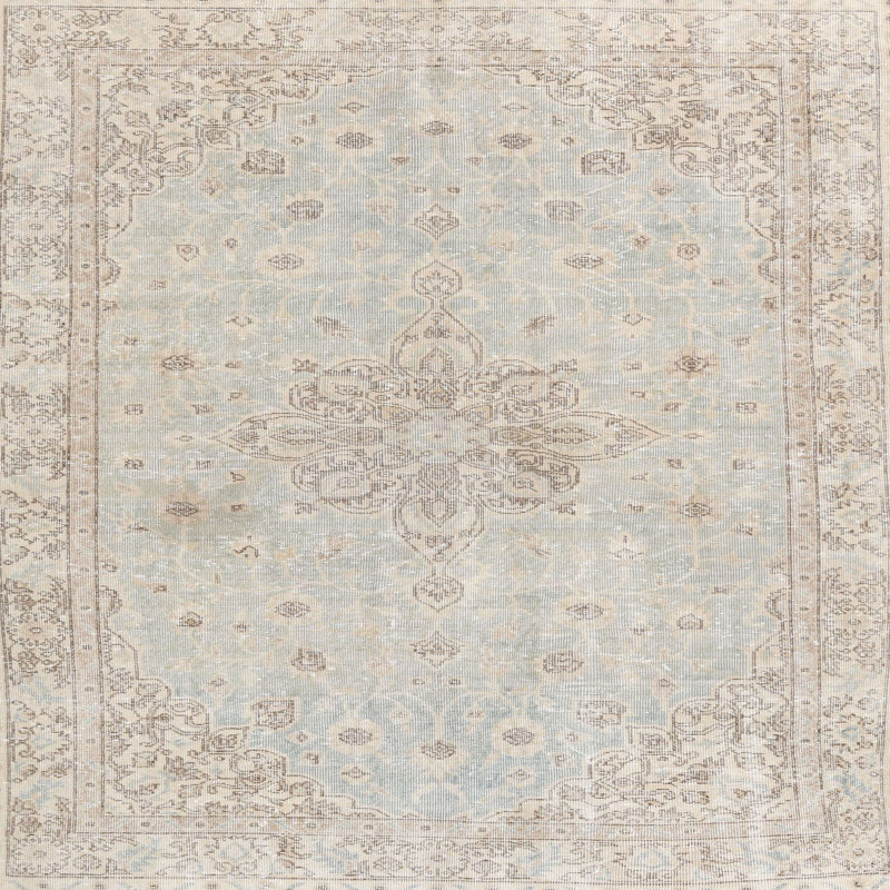 Tapis traditionnel beige / gris, Carré 4 pi