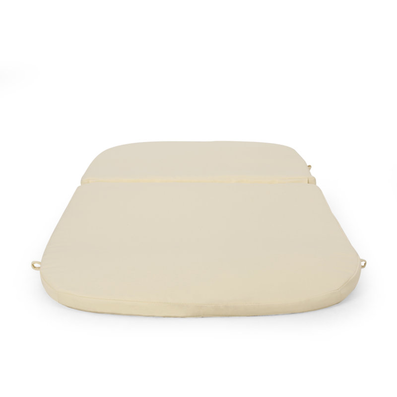  Mikael Outdoor Chaise Lounge Cushion with Water Resistant Fabric, Beige Patio Pad, 1, Beige