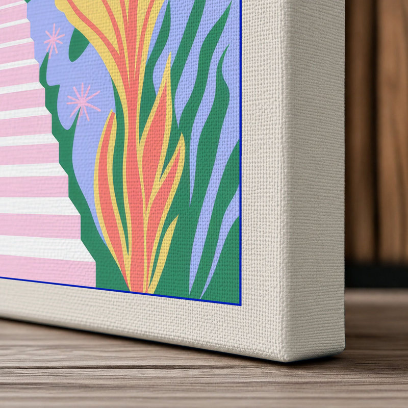 Garden Pathway Tropical - Wrapped Canvas, Cream Border, 30x20 - 76.2 x 50.8 cm