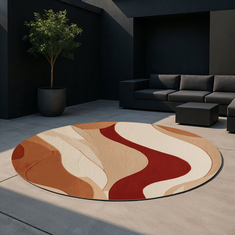 Desert Ebb Indoor And Outdoor Area Rug, Round 5'