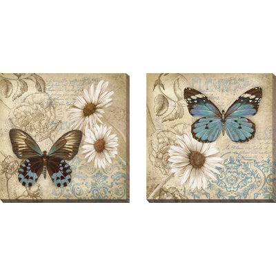 «Butterfly Garden I», ensemble de 2 impressions