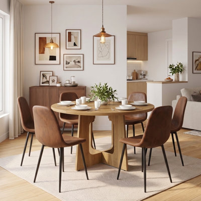 Ensemble de salle à manger 7 pièces avec chaises rembourrées