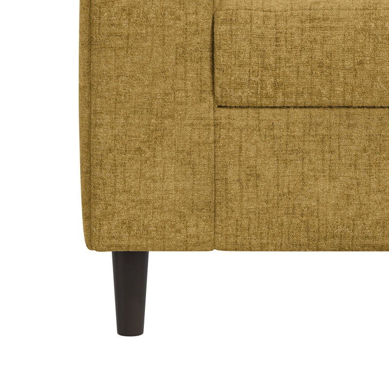 Canapé à accoudoirs carrés 77,5 po Yosselin, Chenille jaune
