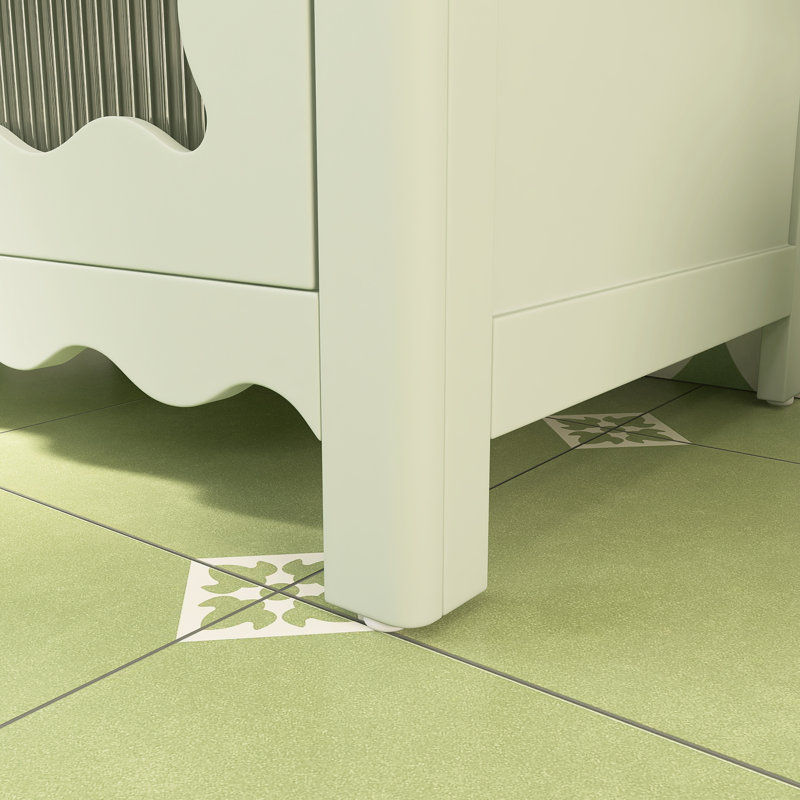 Meuble-lavabo simple 31 po avec comptoir en céramique, Vert, Nickel