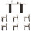 French retro simple rectangular dining table set