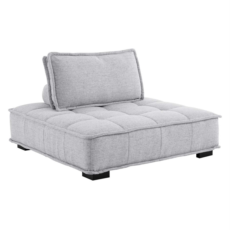 Light Gray Tufted Fabric Four-Piece Sectional Sofa