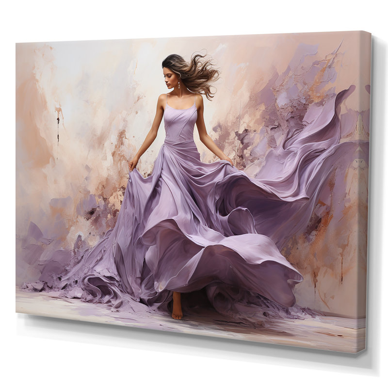 Danse de ballet en lilas II, L 20 po x H 12 po x P 1 po, Toile tendue