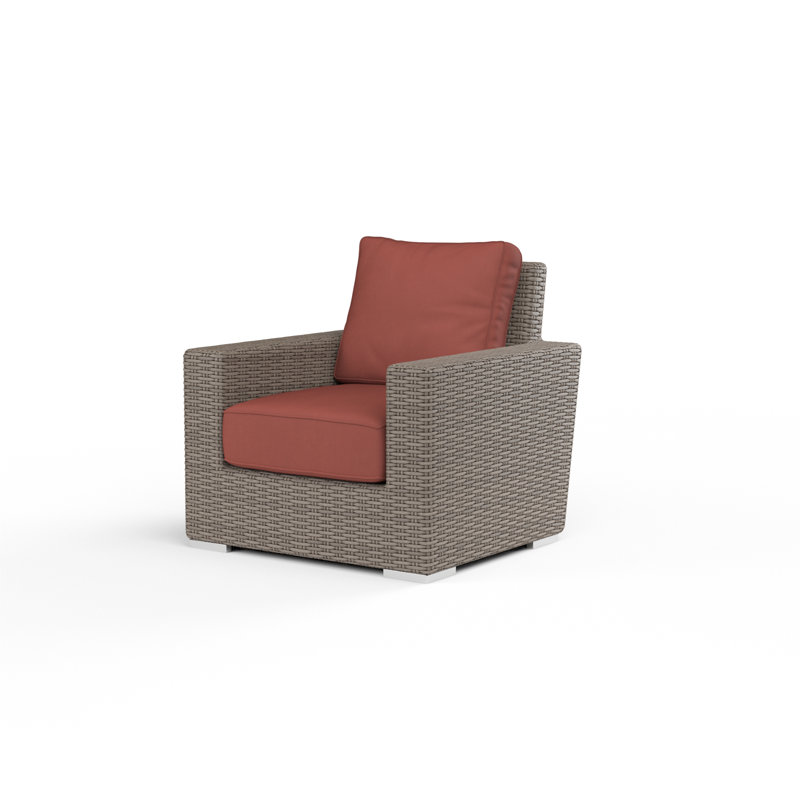 Naomie Patio Chair with Sunbrella® Cushion, Canvas Flax Sunbrella® Canvas, Driftwood
