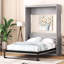 Lit double espace gris - Matelas sécuritaire et armoire pliable