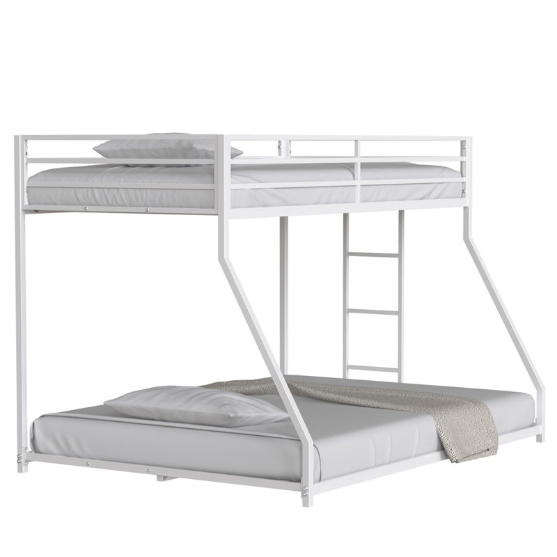 Twin Over Full Bunk Bed (Black), White