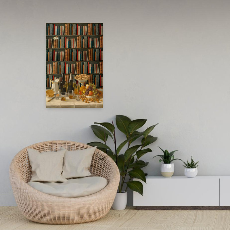 «Meet Me In The Library Classic Contemporary Architecture», art mural, H 24 po x l 16 po