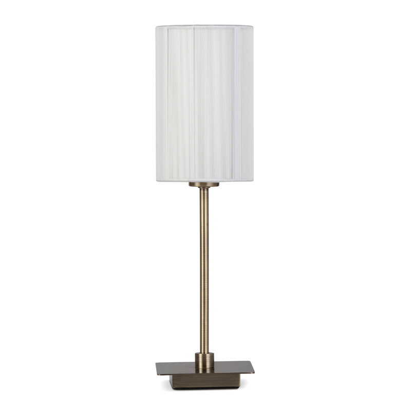 Square Stick Antique Brass Metal Bedside Table Lamp 