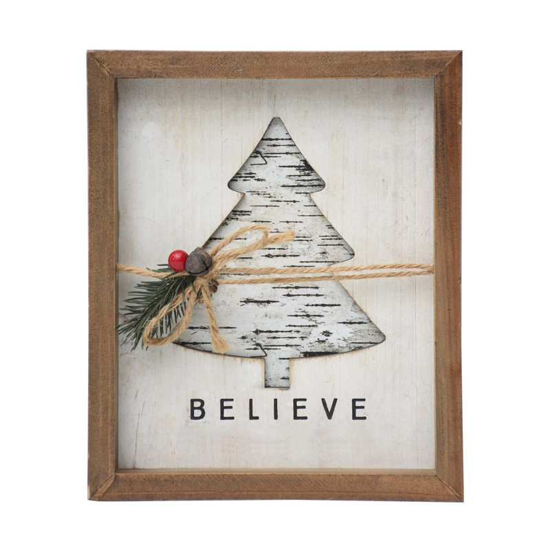 Plaque murale en bois Believe