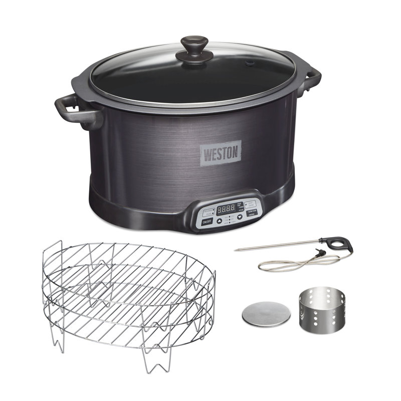 Weston Black Digital Display 6 Quart Indoor Smoker and Slow Cooker