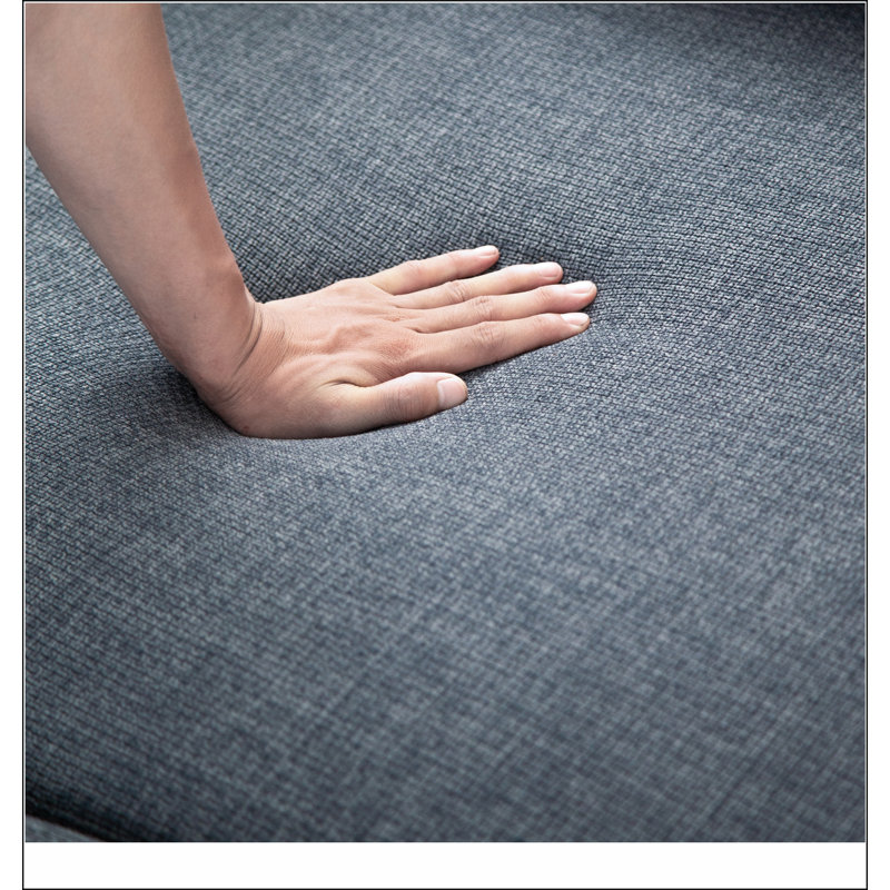 Grande chaise ronde avec rangement en tissu de lin pour le salon de l'hôtel avec coussins, Gris foncé