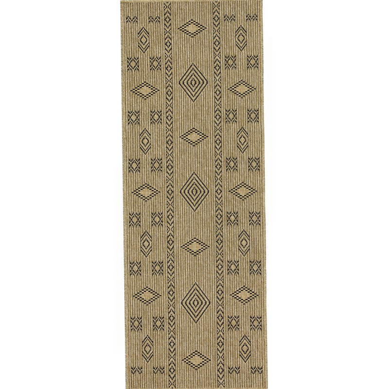 Earth Black Indoor/Outdoor Area Rug, Runner 2'7" x 7'3"