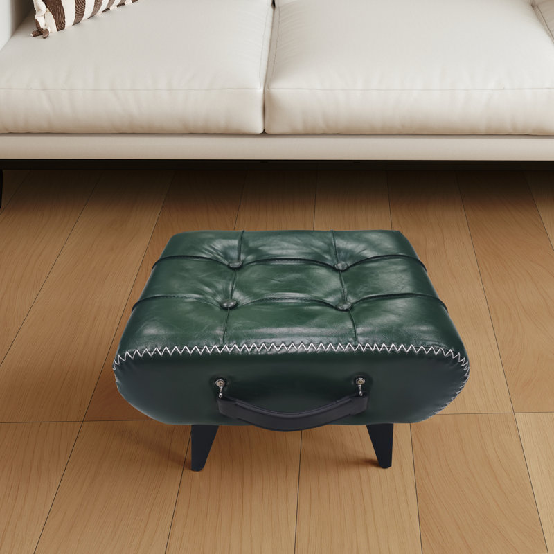 Repose-pieds rectangulaire en cuir