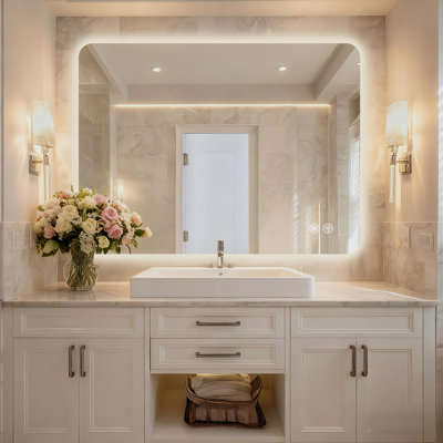 Backlit Wall-Mounted LED Bathroom Vanity Mirror — UL Certified, 3-Color Dimmable, Explosion-Proof & Shatterproof, Tempered Glass Construction