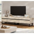 Meuble télé moderne avec armoires de rangement pour téléviseur de 75 pouces, console multimédia en bois avec pieds en métal pour le salon