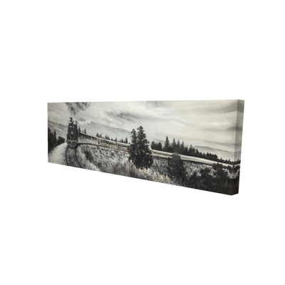 « steam engine train », reproduction de peinture à l’acrylique sur toile tendue