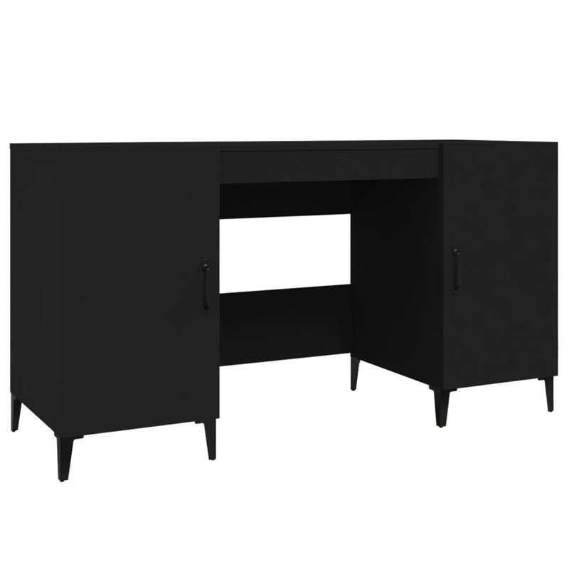 140Cm W Rectangular Computer Desk, Black