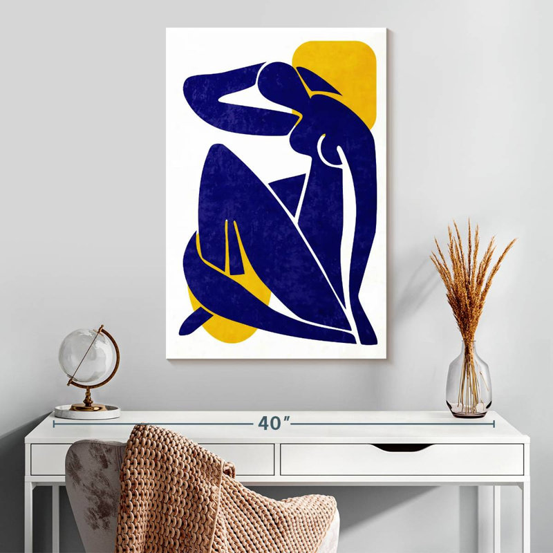 Silhouette de femme abstraite sur toile, H 30 po x l 20 po x P 1,25 po