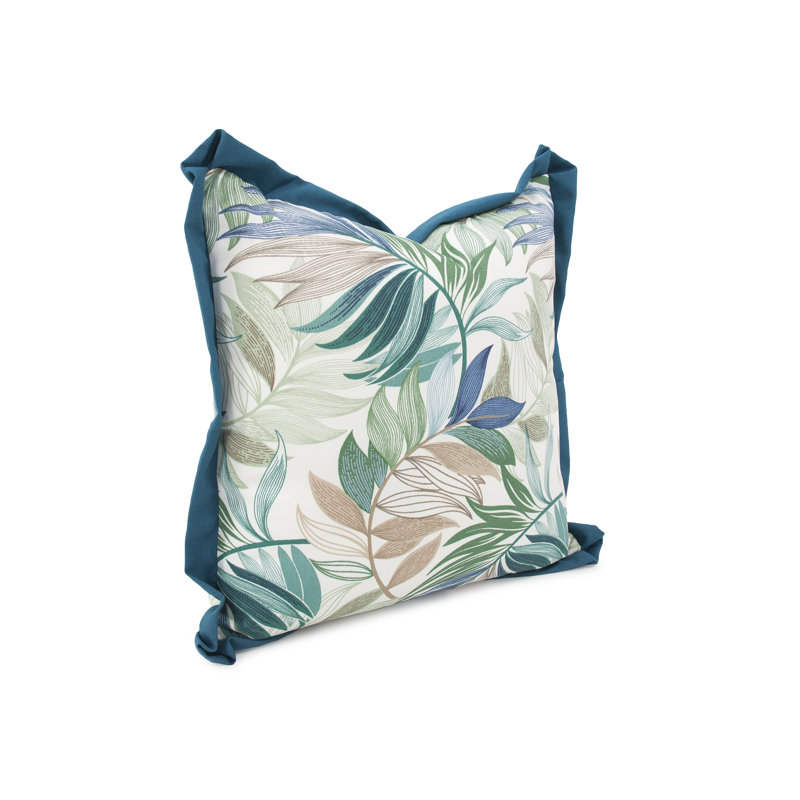  Housse et insert de coussin décoratif intérieur / extérieur en polyester / mélange de polyester, Fougère indigo