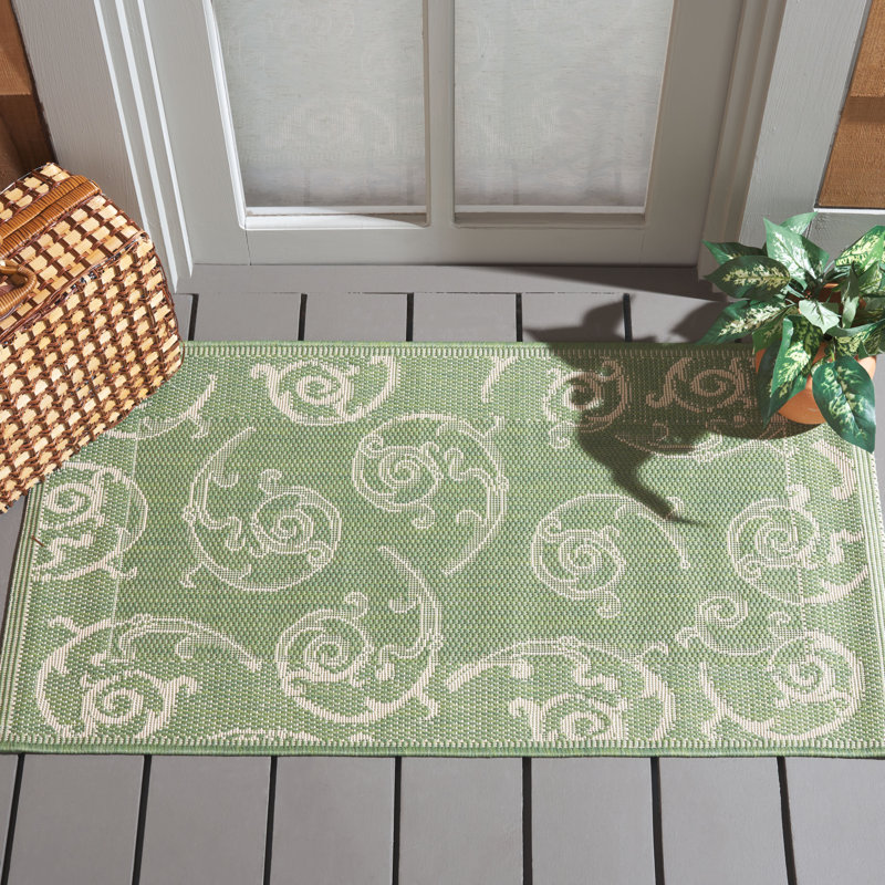 Davonia Performance Oriental Indoor/Outdoor Area Rug, Rectangle 6'7" x 9'6"