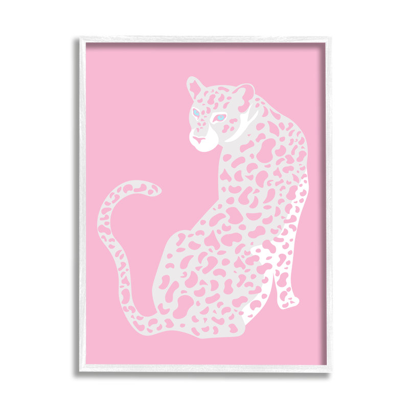 «Pink Modern Leopard Cheetah Piercing Gaze» par Birch & Ink - cadre flottant, impression sur toile