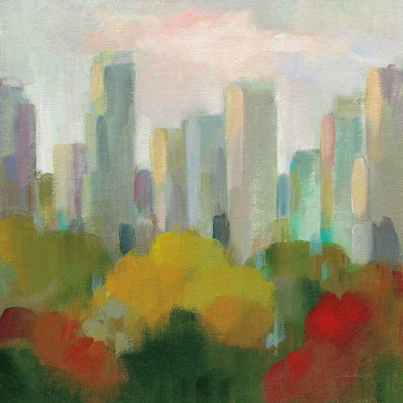 " NYC Central Park I " by Silvia Vassileva Painting Print, 30" H x 30" W  