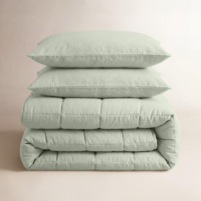 Clara 100% French Linen All-Season Comforter Set With Shams