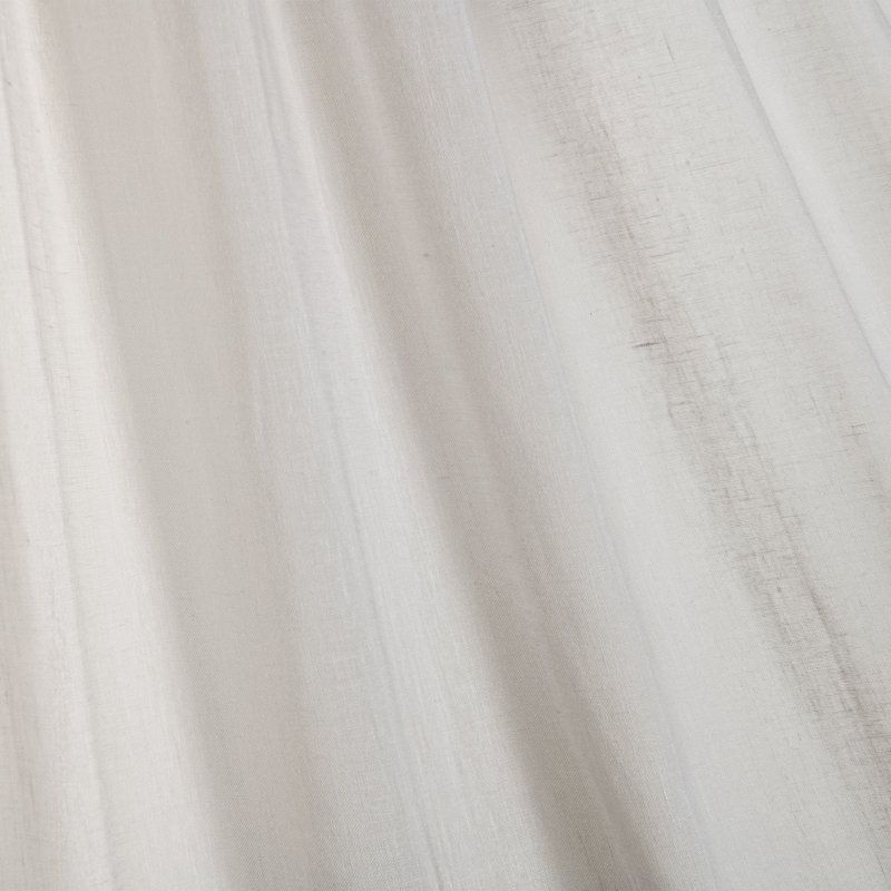 Paire de rideaux semi-transparents avec passe-tringle Rayna, Gris clair, L 52 po x L 96 po