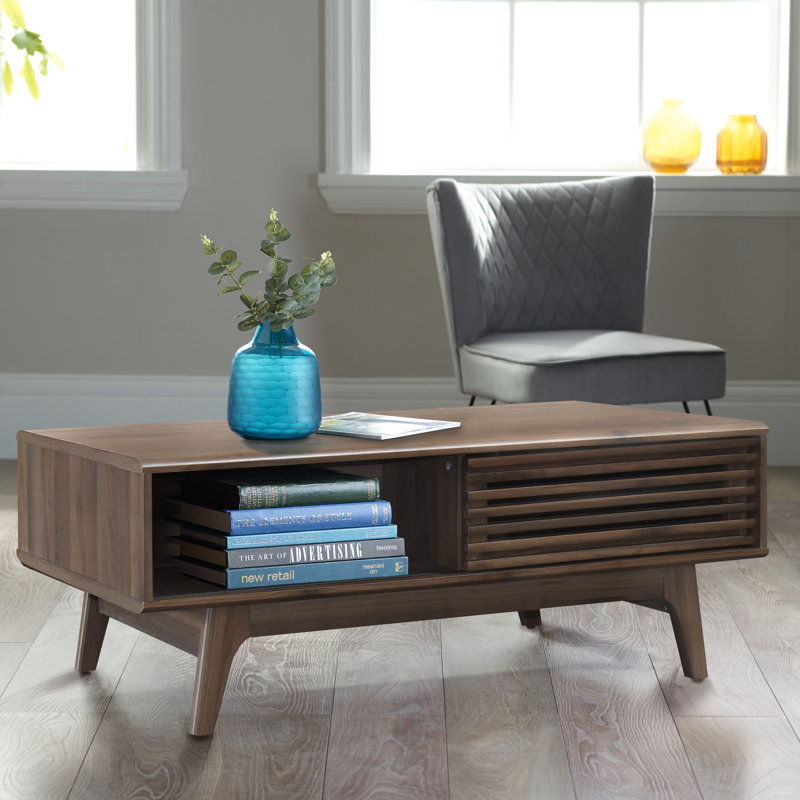Abrams 4 Legs Coffee Table with Storage, Columbia Nussbaum