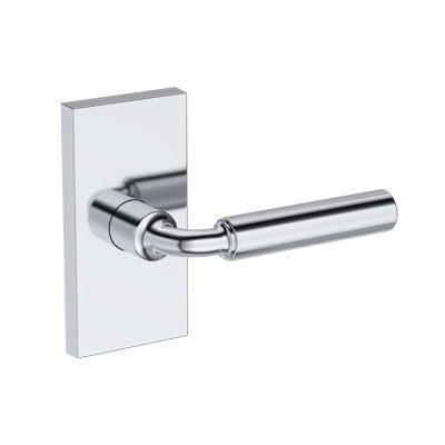 La Conner Full Dummy Lever with Contemporary 5in Rose in Unlacquered Brass