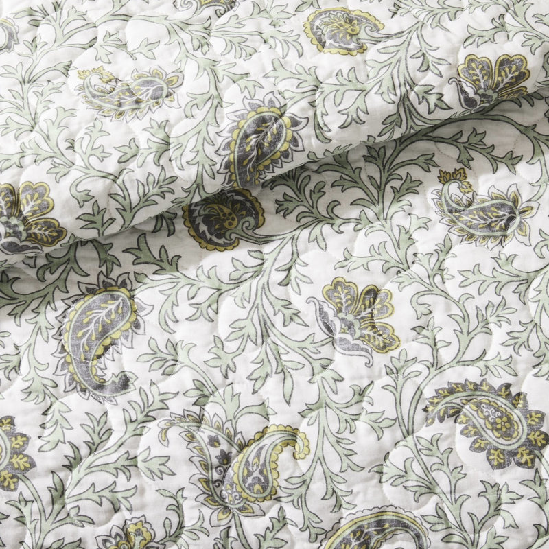 6 courtepointe en coton avec ruché - très grand / très grand, très grand sauge, King Quilt +  5 Additional Pieces