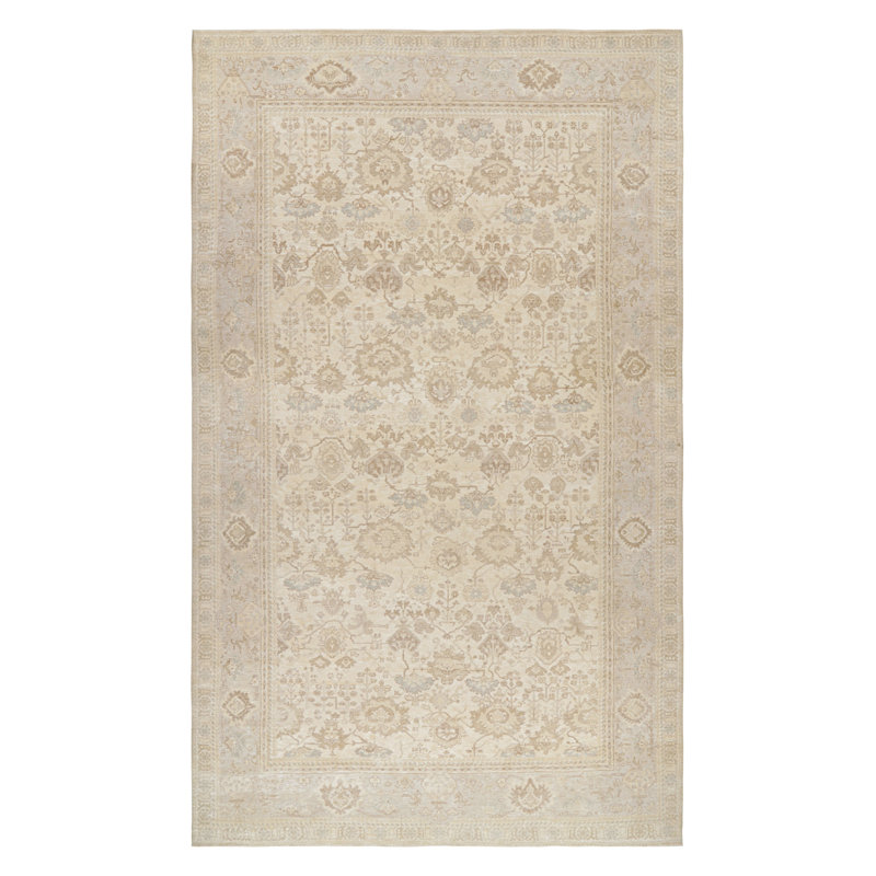 Oushak Hand Knotted Floral Area Rug, Rectangle 15' x 24'
