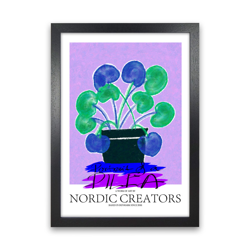 Portrait Of A Pilea - Print, 59.4cm H x 42cm W x 3cm D, Black Framed