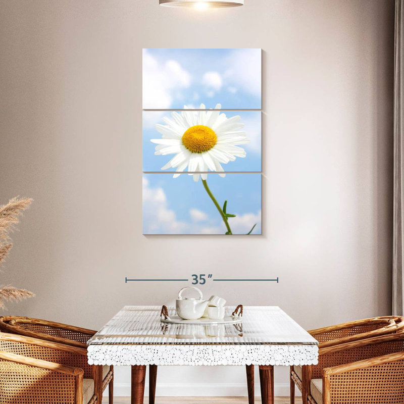 White Daisy Against Cloudy Sky