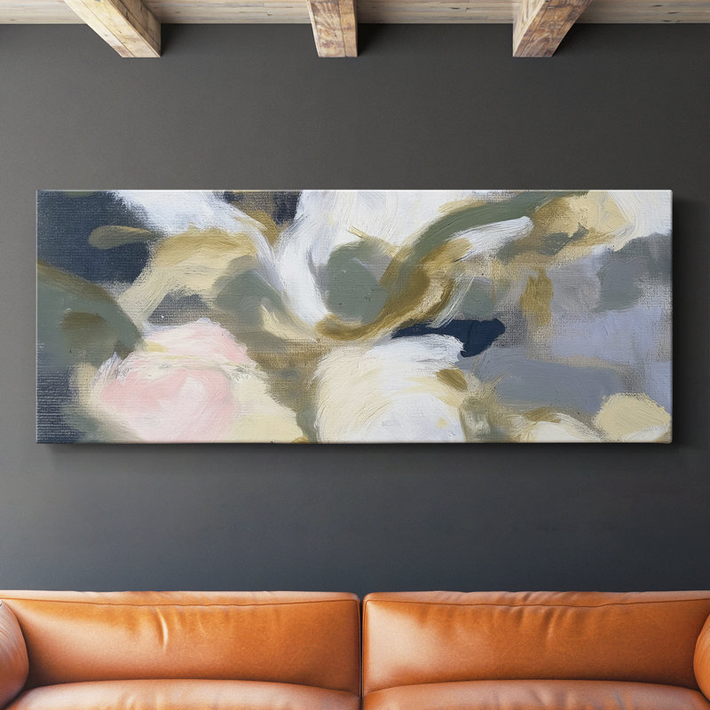 Toile tendue avec châssis abstrait # 8, H 20 po x l 50 po
