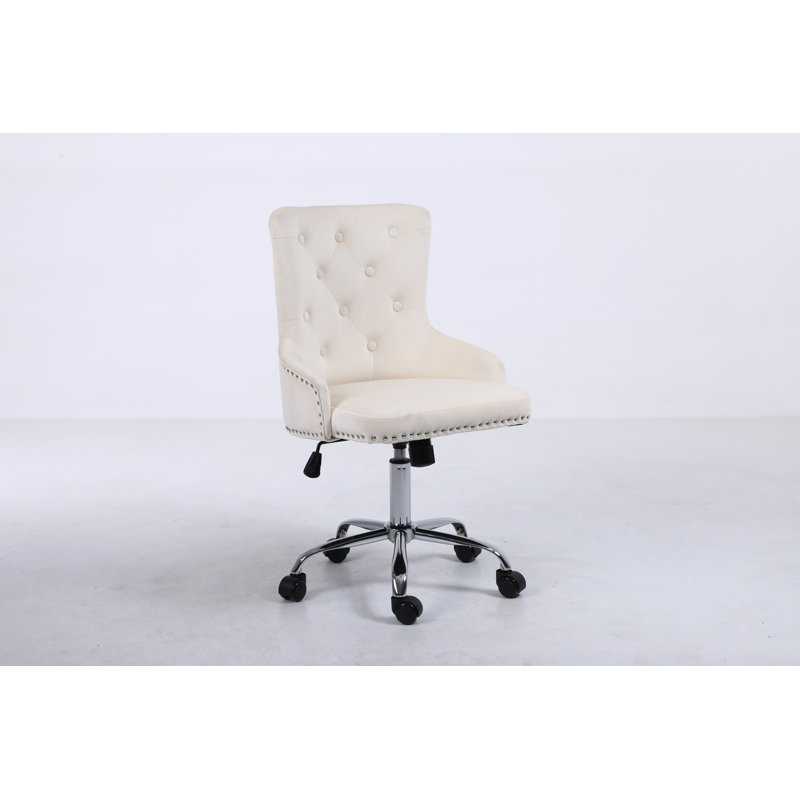 Velvet Task Chair, Cream