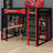 Space-Saving Loft Bed with Desk, Shelves, Power Outlet & RGB Light-1978471607