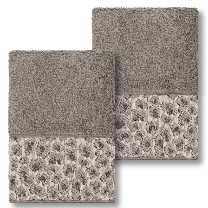 Essuie-mains en coton turc Spots, Gris foncé