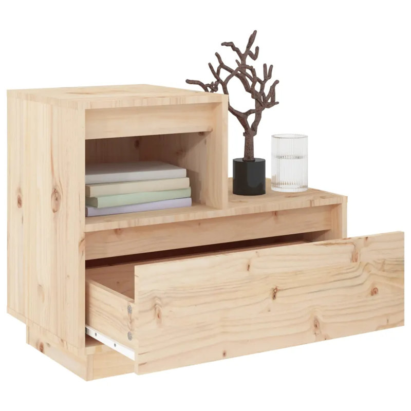 McNab 60cm W Solid Wood Bedside Table, Brown