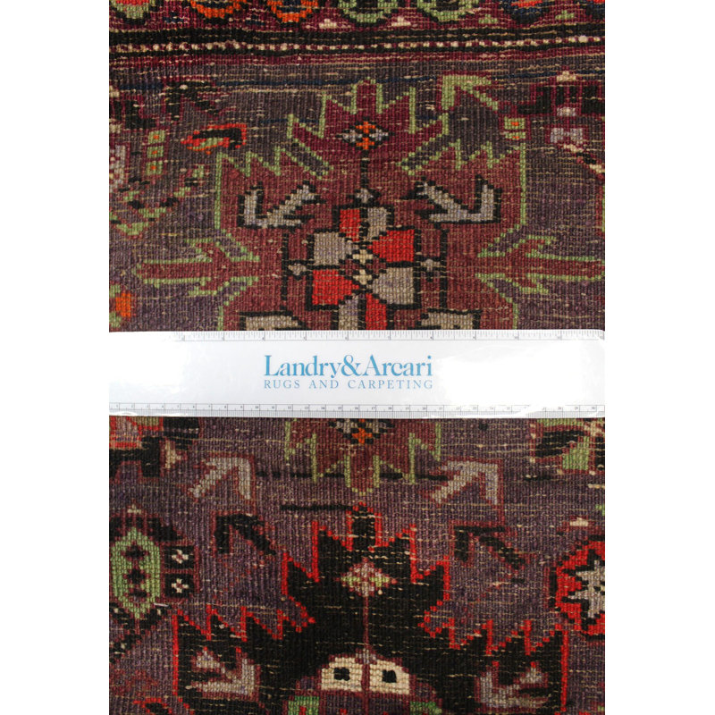 Tapis de couloir gris unique en laine noué à la main de style années 1950 de 5 pi x 10 pi 2 po Karabagh