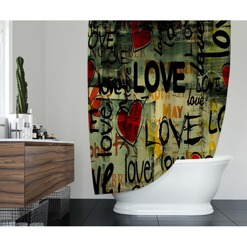 Maceus Abstract Shower Curtain, 70" H x 71" W