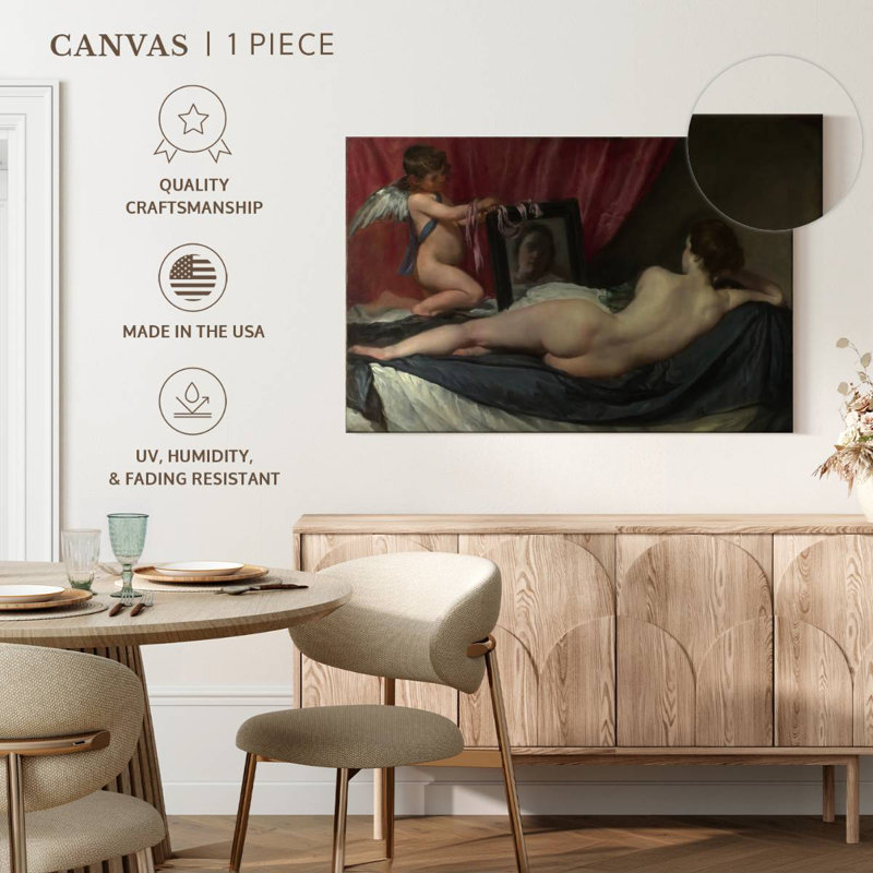 Hardie Venus à son miroir, H 34 po x l 51 po