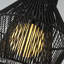 1-Light Modern Black Unique/Statement Hand-Woven Rattan Chandelier Bubble Trasitional Cylinder Medium Natura Pendant Light For Bedroom