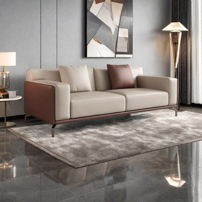 82.7" Vegan Leather Sofa