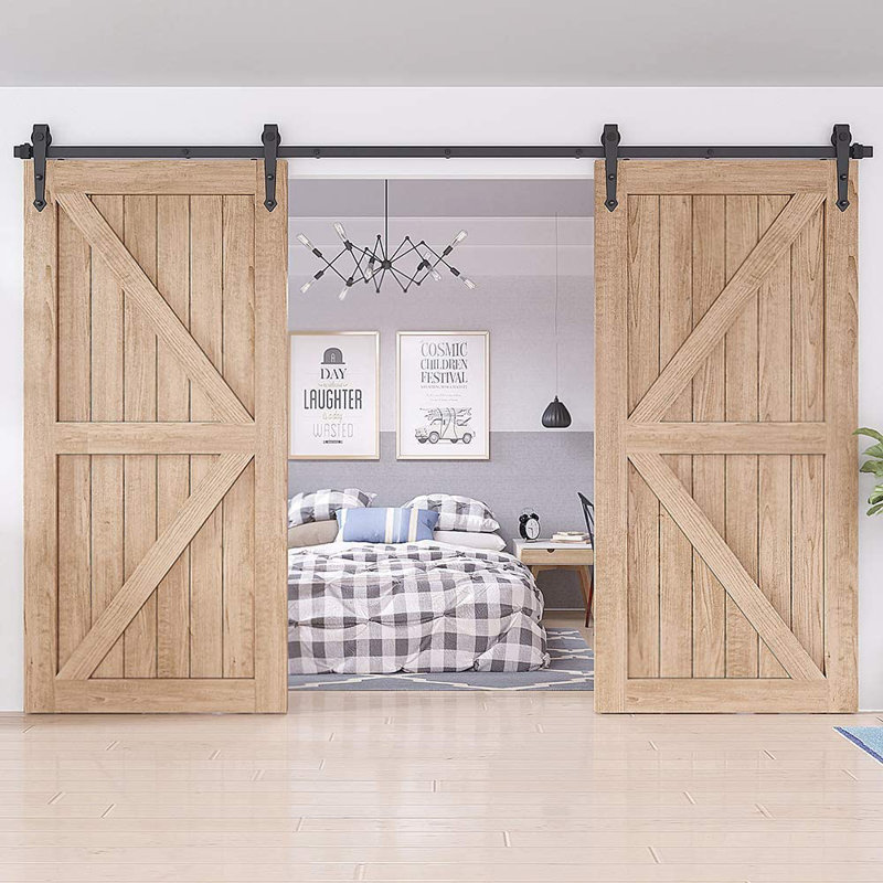 Sliding Standard Double Barn Door Hardware Kit, 144 in.